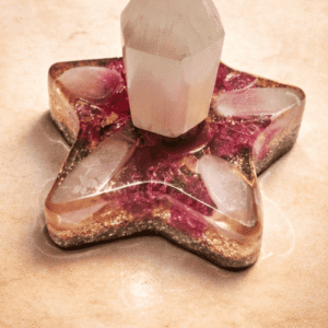 cuarzo maestro con estrella rosa armado